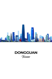 Dongguan China City Skyline Print