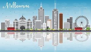 Melbourne Australia City Skyline Print