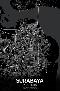 Surabaya Indonesia City Map Print