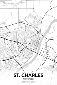 St. Charles Missouri City Map Print