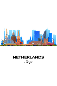 Netherlands Skyline Print