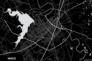 Waco Texas City Map Print