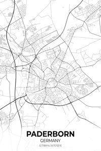 Paderborn Germany City Map Print