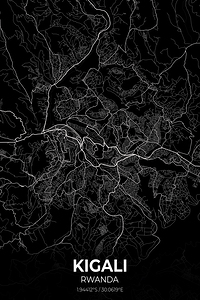 Kigali Rwanda City Map Print