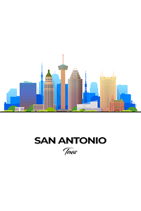San Antonio Texas City Skyline Print