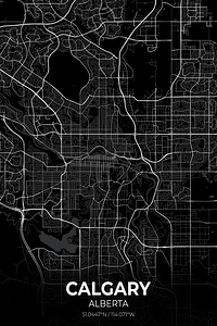 Calgary Alberta City Map Print