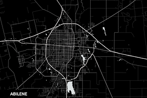 Abilene Texas City Map Print