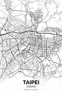 Taipei Taiwan City Map Print