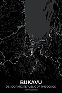 Bukavu Congo City Map Print
