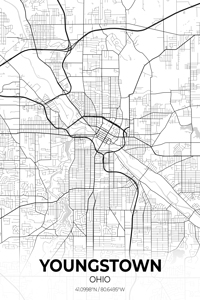 Youngstown Ohio City Map Print