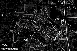 The Woodlands Texas City Map Print