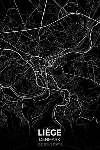 Liege Denmark City Map Print