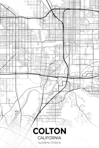 Colton California City Map Print