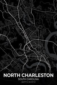 North Charleston South Carolina City Map Print