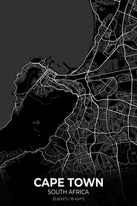 Cape Town South Africa City Map Print