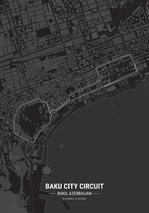 Baku City Circuit Map Print