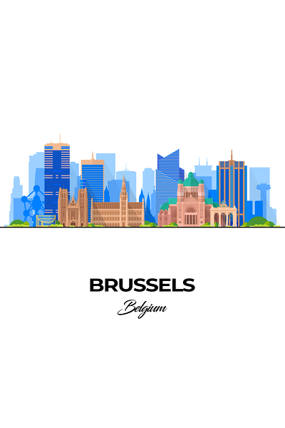 Brussels Belgium City Skyline Print