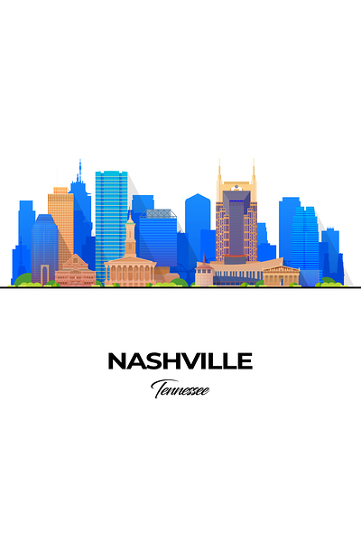 Nashville Tennessee City Skyline Print Print
