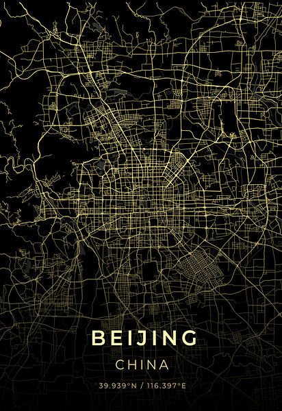 Beijing China City Map Print Print
