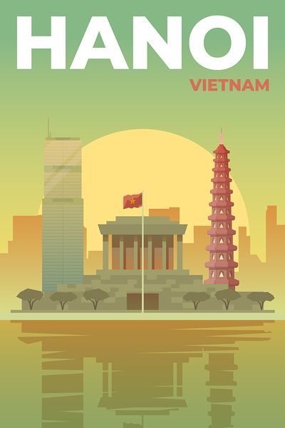 Hanoi Vietnam Travel Print Print