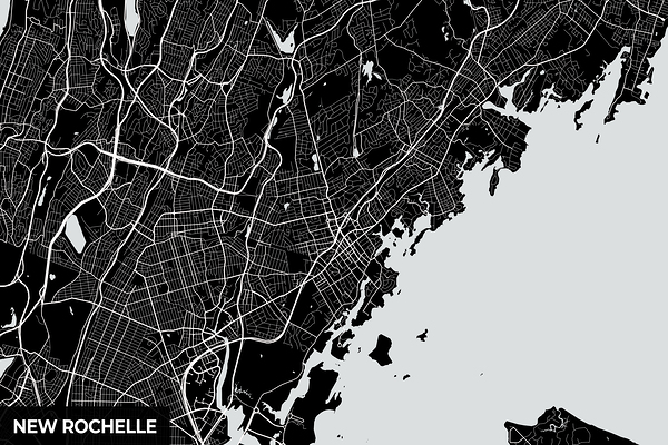 New Rochelle New York City Map Print
