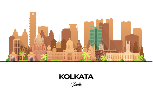 Kolkata India City Skyline Print