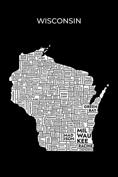 Wisconsin black Print