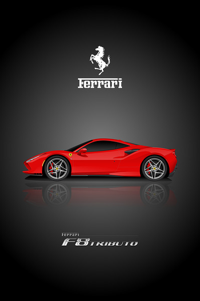 Ferrari F8 Tributo Automotive Print Print