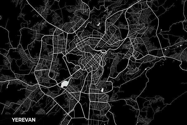 Yerevan Armenia City Map Print