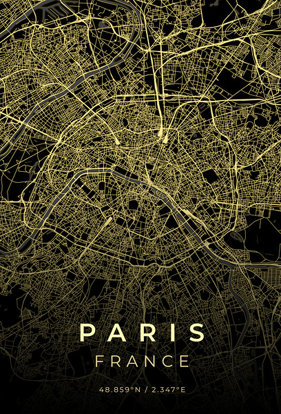 Paris France City Map Print