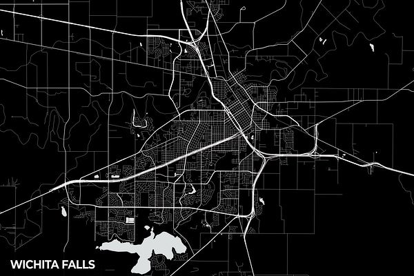 Wichita Falls Texas City Map Print