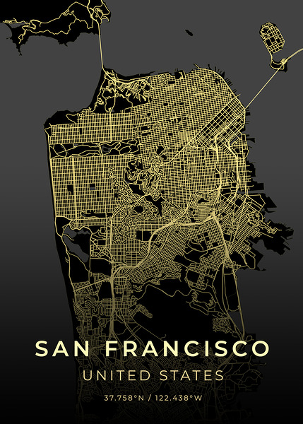 San Francisco California City Map Print