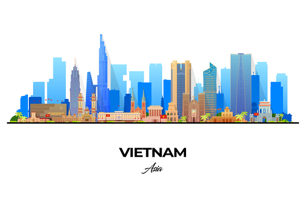 Vietnam Skyline Print Print