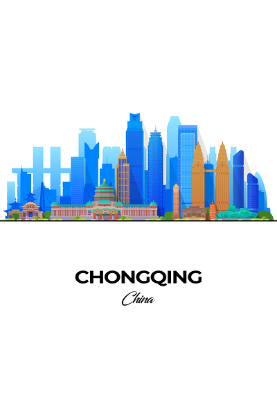 Chongqing China City Skyline Print