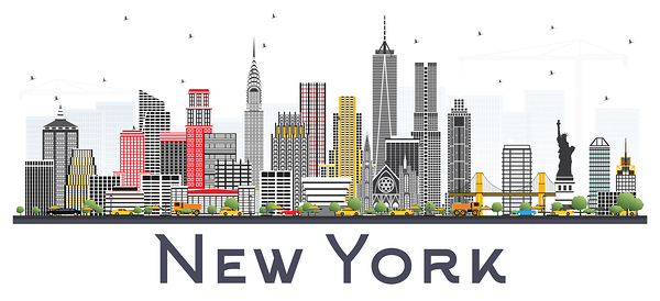 New York Skyline Print Print