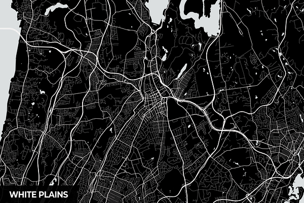 White Plains New York City Map Print Print