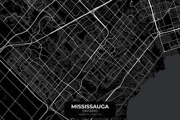Mississauga Ontario City Map Print Print