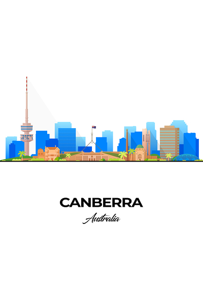 Canberra Australia City Skyline Print