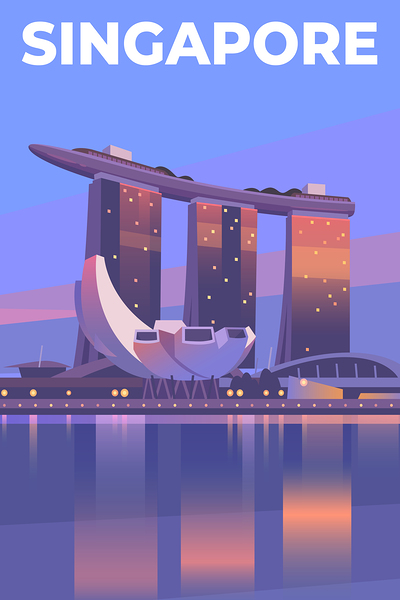 Singapore City Skyline Print