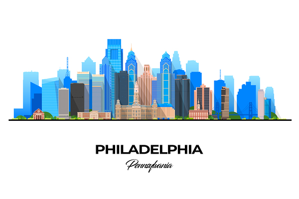 Philadelphia Pennsylvania City Skyline Print