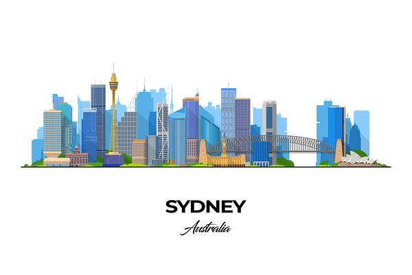 Sydney Australia City Skyline Print Print