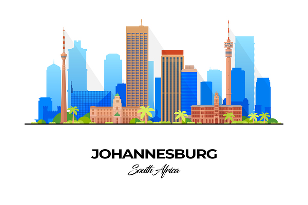 Johannesburg South Africa City Skyline Print
