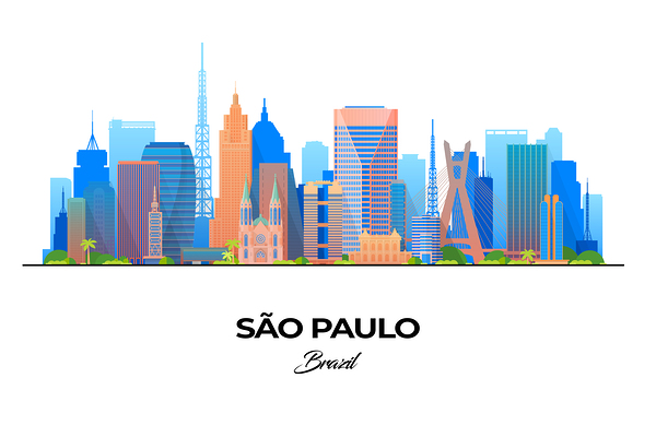 Sao Paulo Brazil City Skyline Print