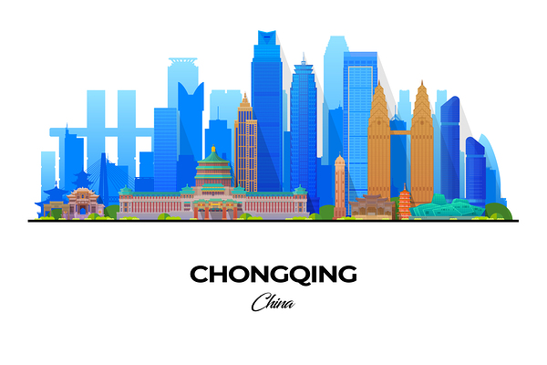 Chongqing China City Skyline Print