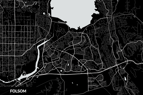 Folsom California City Map Print