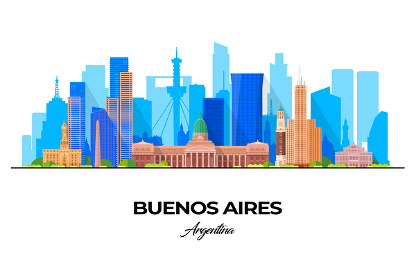 Buenos Aires Argentina City Skyline Print
