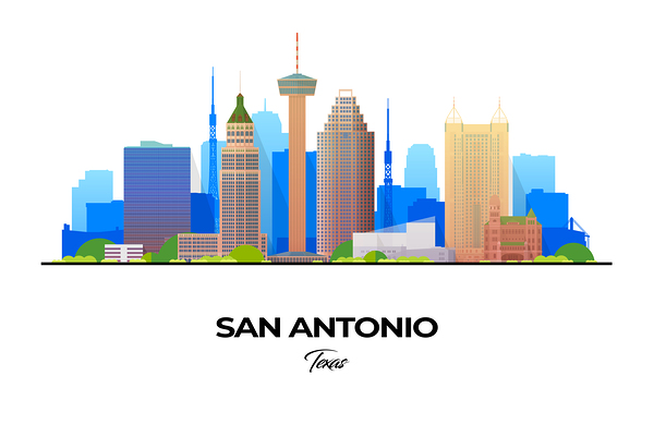 San Antonio Texas City Skyline Print