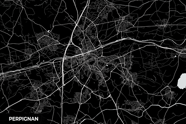 Perpignan France City Map Print