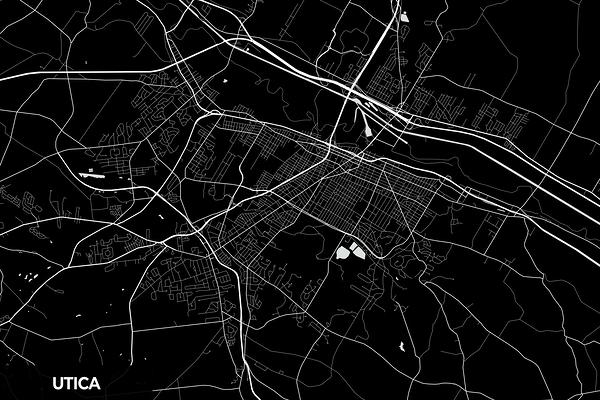 Utica New York City Map Print Print