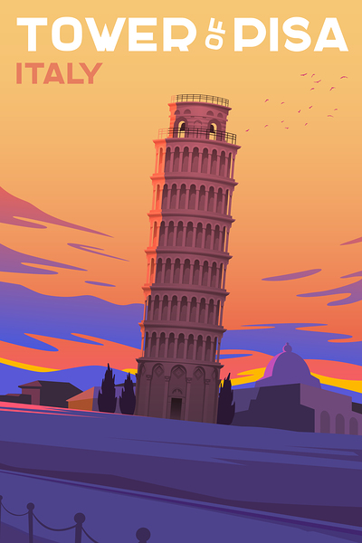 Tower of Pisa Travel Print Print